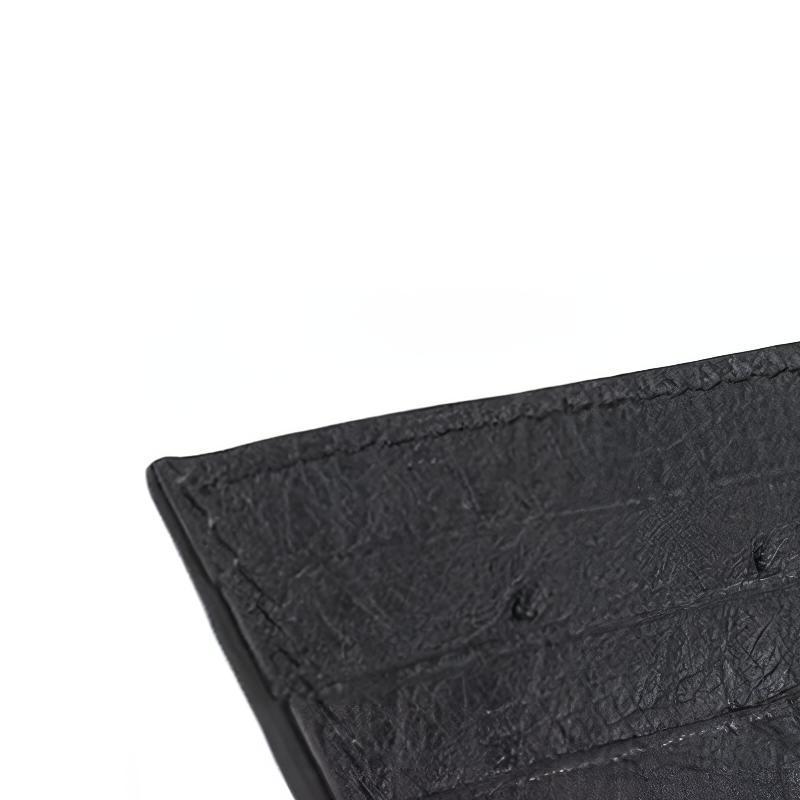 Bottega Veneta Intrecciato Woven Design Ostrich Leather Card Holder Men Accessories Black 547880VE0B88757