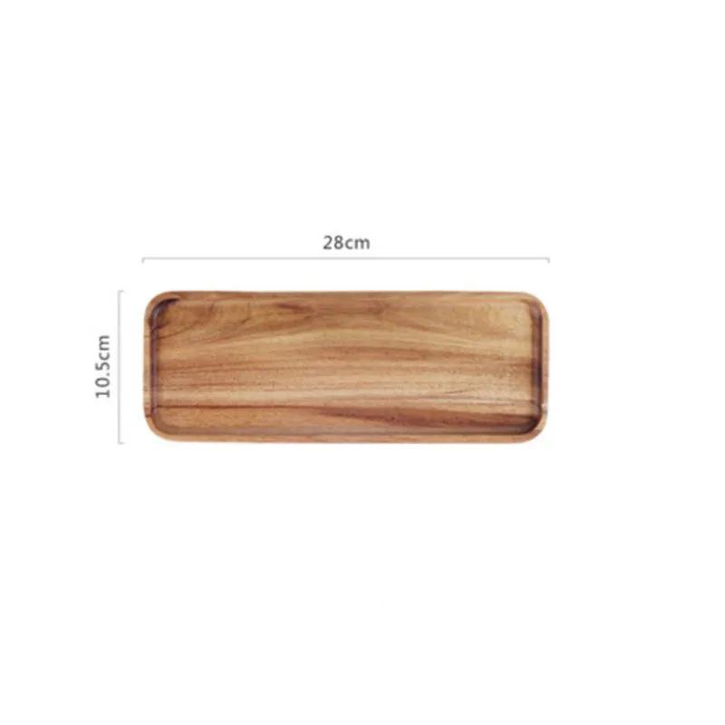 Acacia Wood Tray Coffee Tray Rectangular Plate Fruit Snacks Food Storage Trays Dessert Candy Gongfu Tea Tray Kitchen Accessories