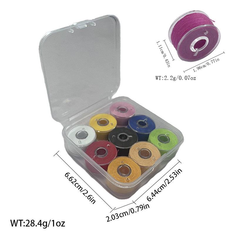 Multi-Specification Household Bobbin Set: Colored Transparent and Metal Bobbins with Thread