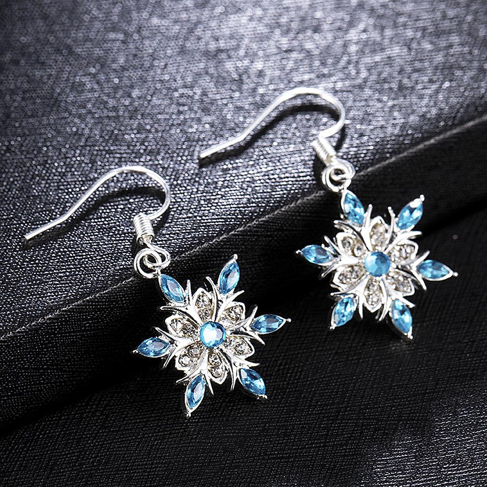 

Sparking Snowflake Earrings For Women Shiny Zircon Imitation Pearl Firework Exquisite Earring Christmas New Year Party Zircon