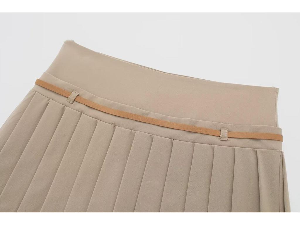 2024 Frühling Damen Street Fashion Niedrige Taille Plissee Rock Hose