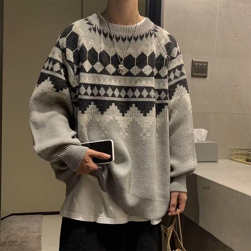 Men's Vintage Fair Isle Christmas Sweater - Thick, Cozy Japanese Retro Style