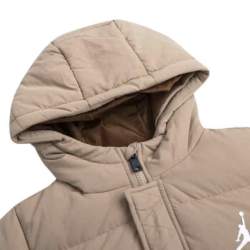 Jordan Logo Print Hooded Down Jacket Kids Outerwear Linen JD2342014GS-003