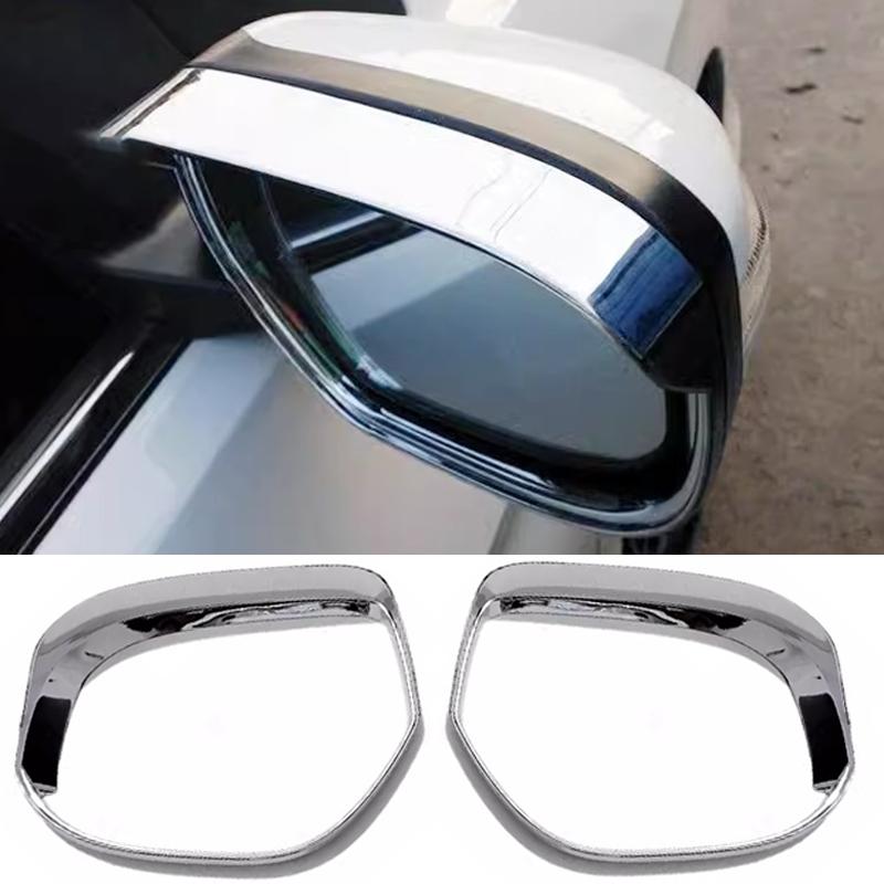 Rearview Mirror Cover Reversing Mirror Frame Chrome Rain Eyebrow Frame Decorative Sticker For Mitsubishi Outlander 2013-2018