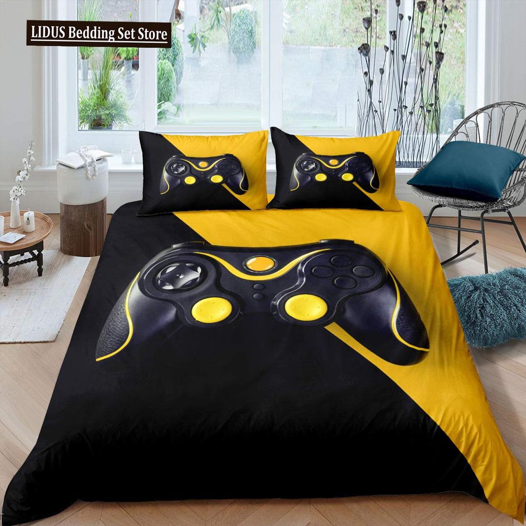 Games Duvet Cover Set Boy Kid Gamepad Bedding Set Video Game Controller Polyester Comforter Cover Player Modern Gamer Bedclothes