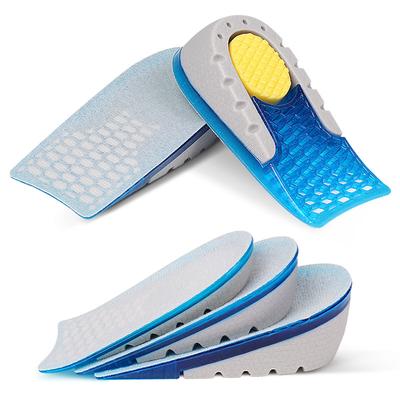 Semelle intérieure rehausseuse Gel Silicone TPE Rehausseur Élévateur Coussin Demi-Chaussures Pour Hommes Femmes Confort Doux Intérieur Talon Grandissant Semelle