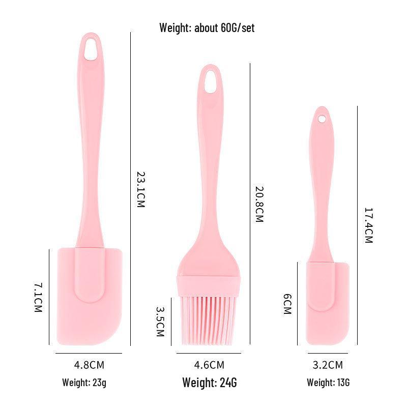 Cross-Border Silicone Baking Set: 3-Piece Spatula and Oil Brush, In Stock