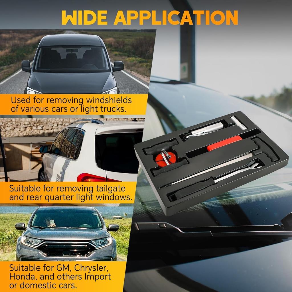 7PCS Windshield Removal Tool Kit | Car Windscreen Remover Set for Vintage Cars