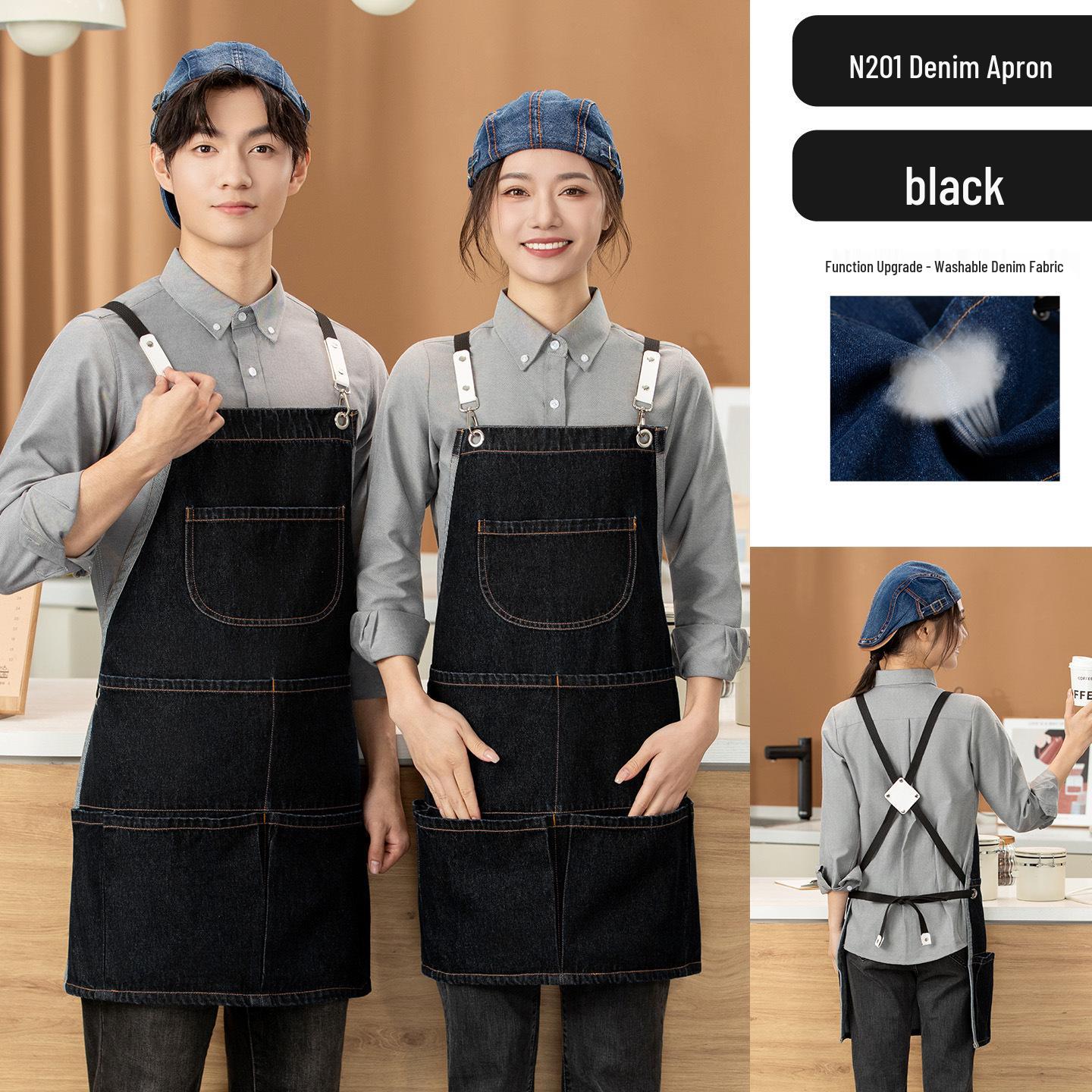 

Handmade Denim Apron with Adjustable Straps for Gardening, Barista, Home, or Kitchen Use