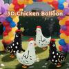 1 Stück Hühnchenförmige Schwarz-Weiße Polka-Dot Aluminiumfolien-Ballons - Für Cartoon Stehende Kindergeburtstagsfeier Dekorationen
