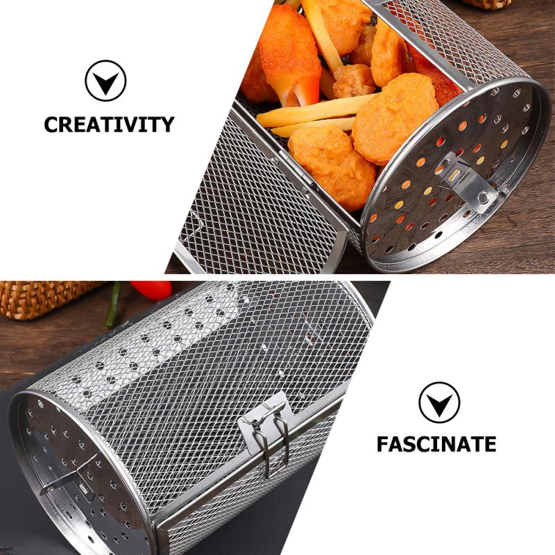 Edelstahl Grill Rotisserie Ofen Für Küche Braten Korb Kaffee Bean Gegrillte Käfig Trommel Rack Air Friteuse Zubehör Universal