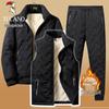 Woodpecker Men's Plus Size Lambswool Sports Jacket - Fleece Lined, Thick, and Windproof for Winter Warmth