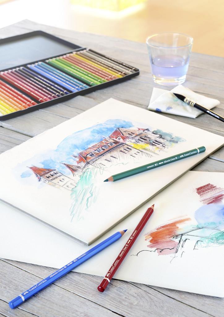 Albrecht Watercolor 60 Tin 117560 Japanese Faber-Castell Dürer Pencils, Colors, Case, [Genuine Product]