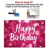 2D Pink Birthday Banner, Glitter Bokeh Party & Live Background