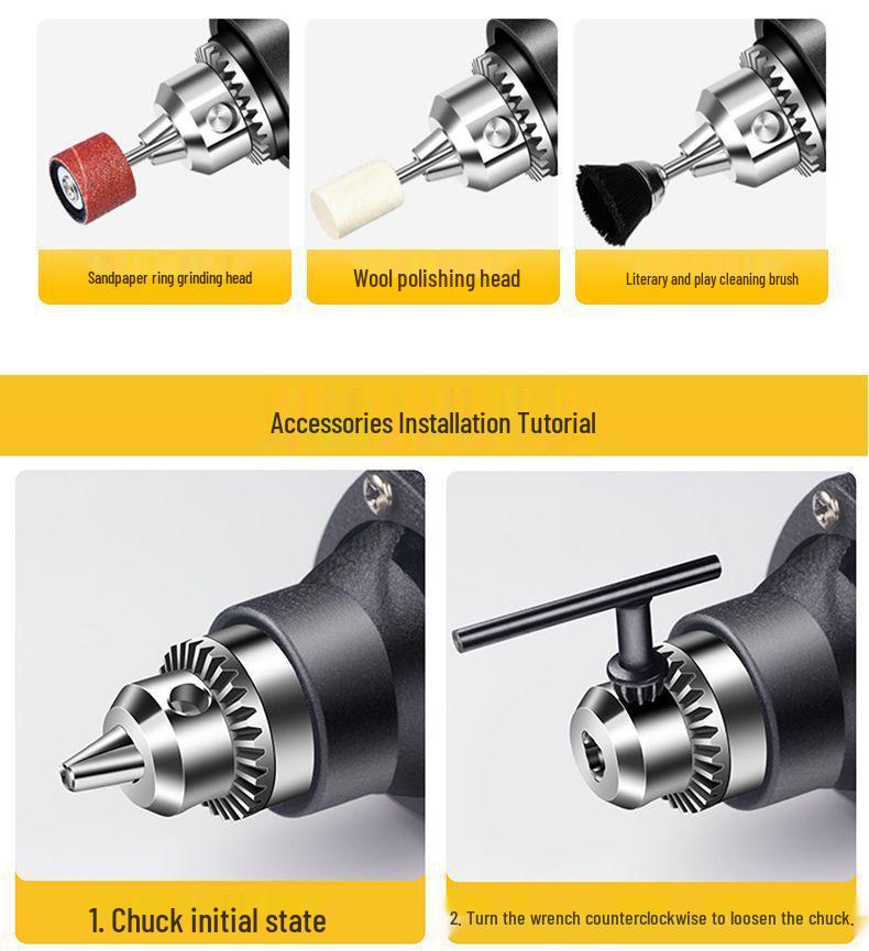 High-Power Handheld Electric Grinder for Wood Carving, Jade Polishing, Cleaning, Cutting & Engraving