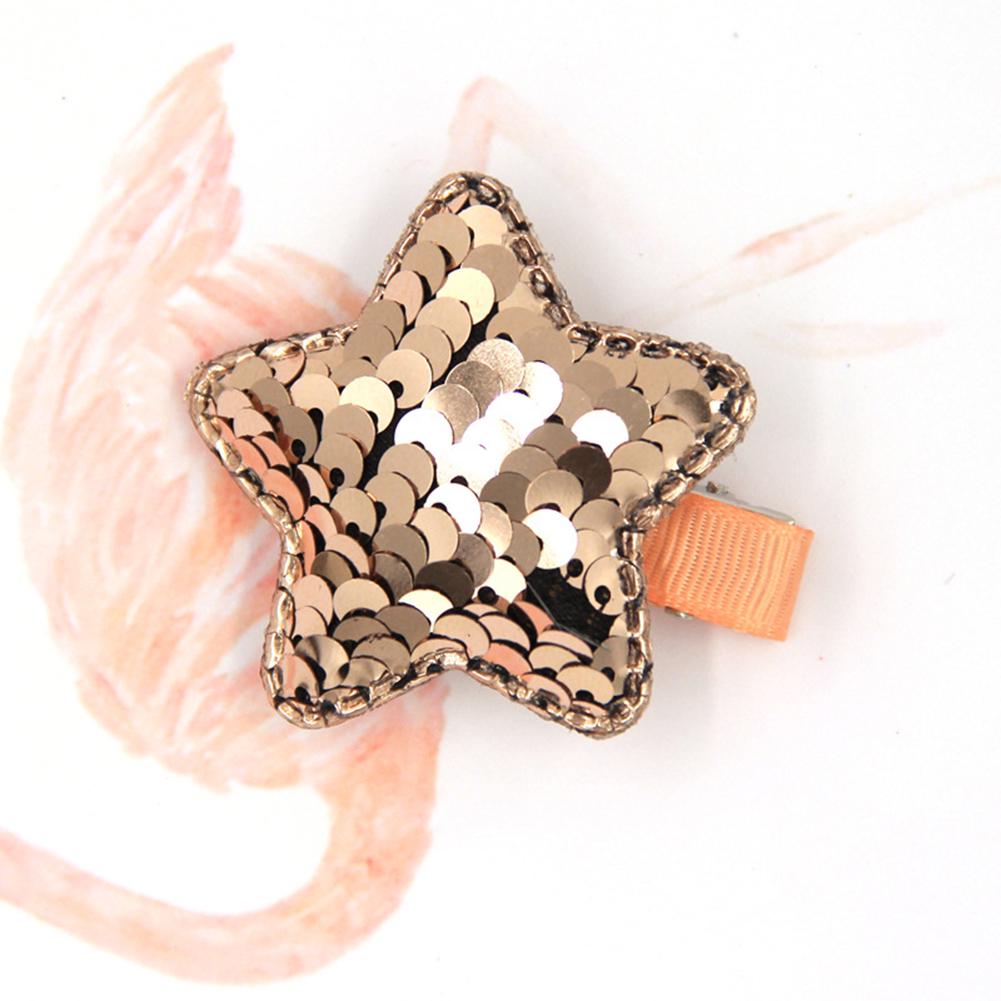 Barn Baby Girls Glänsande paljetter Femuddig stjärnform Sidoklämma Hårnål Hårdekor