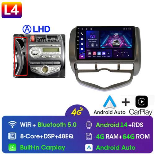Android 14 Radio For Honda JAZZ City 2002 2003 2004 2005-2007 Car Stereo Multimedia Player Carplay Auto GPS Navigation 2DIN DSP