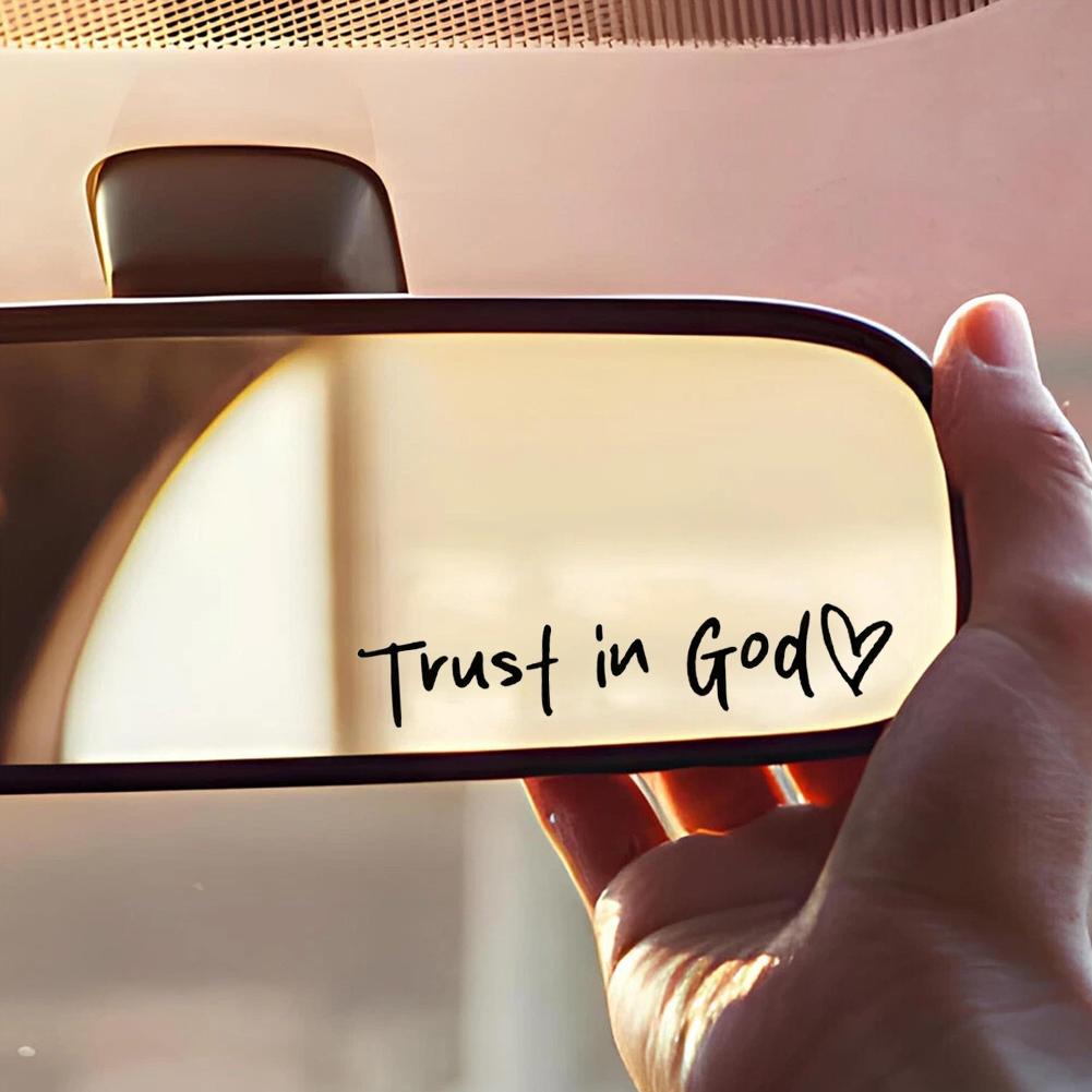 Trust In God Car Rearview Mirror Sticker Car Rearview Window Inspirational Ideal Decal Sticker Christian Vinyl Gift Mirror P8L1