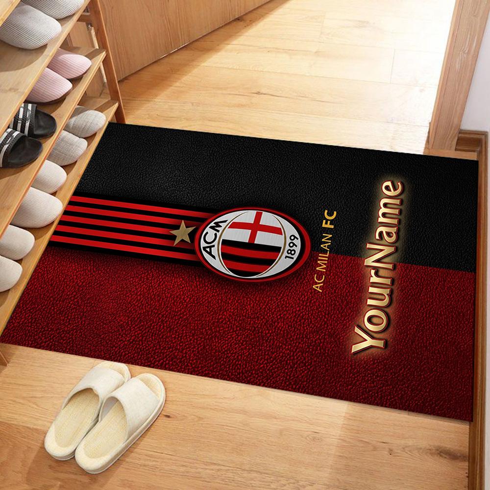 Ac Milan Customize Your Name Carpet Suitable for Foyer Bedrooms Playrooms Outdoor Anti-slip Rug Decorate Offices Perfect Birthday/Christmas Gift Idea