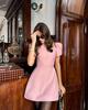 2026 Summer Stand Collar Puff Sleeve High Waist Dress for Women – Trendy European & American Style