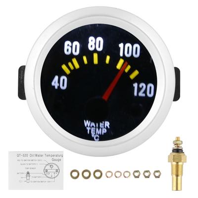 40‑120 Celsius Water Temp Meter Carbon Fiber Style Surface 12V Refitting Universal Replacement 52mm 2in