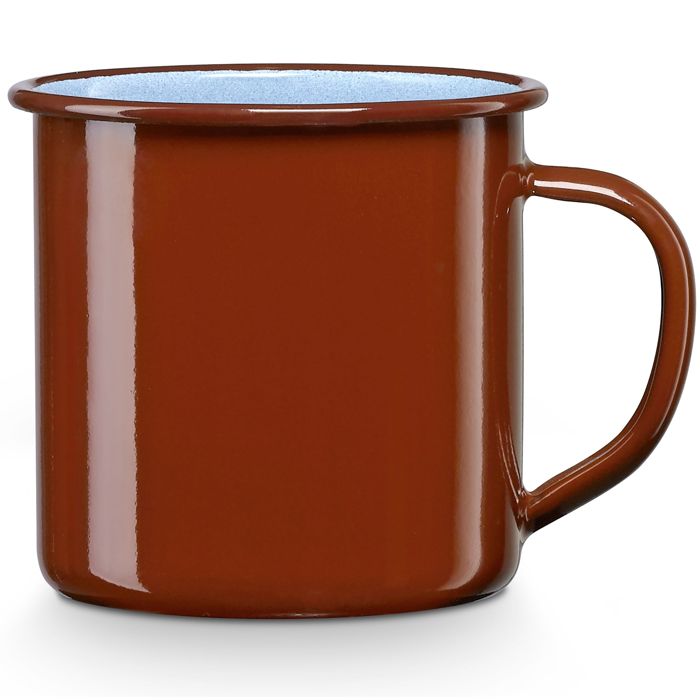 Tasse À Café Camping 8cm Pot Acier Émaillé 0,40ml, Pique-nique Voyage, Vintage Briebe Terra Marron 01925