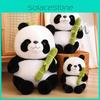 Cute And Cuddly Sitting Panda Plush Toy With Bamboo Perfect For Kids And Animal Lovers
