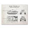 WW2 Tank Patent Vintage Posters and Prints German Tank King Tiger 2 Blueprint Art Canvas Painting Boys Gifts Wall Art Decor