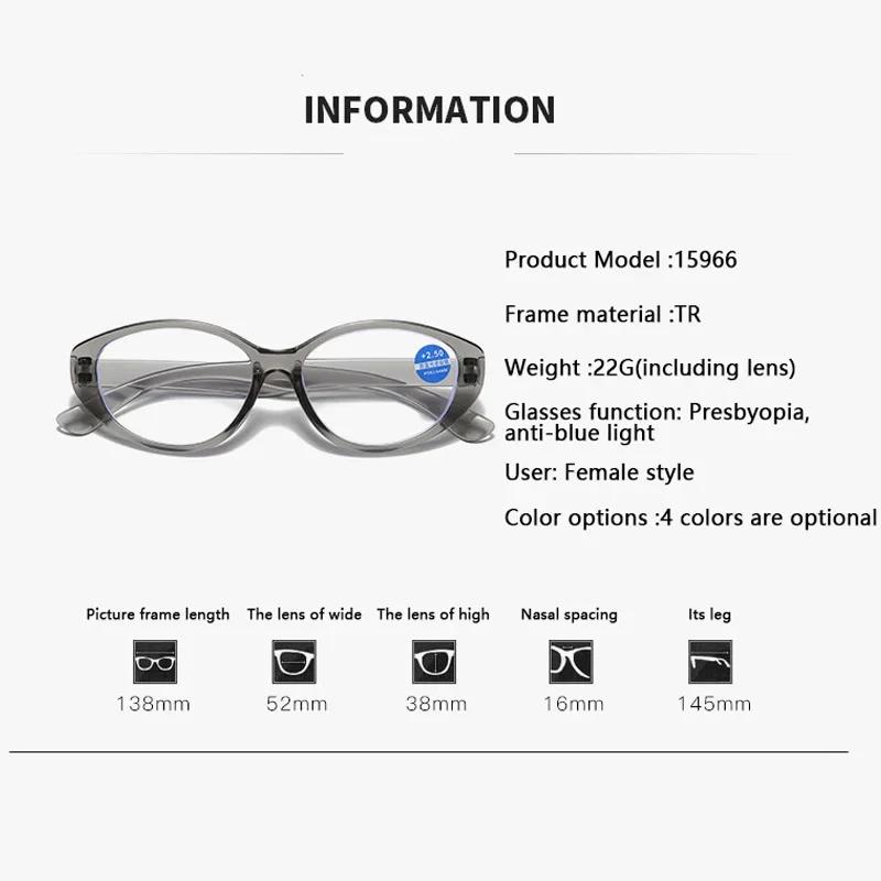 New Anti-Blue Light Reading Glasses Male And Female Oval Frame Fashion Style Mirror High-Definition Prescription Eyeglass