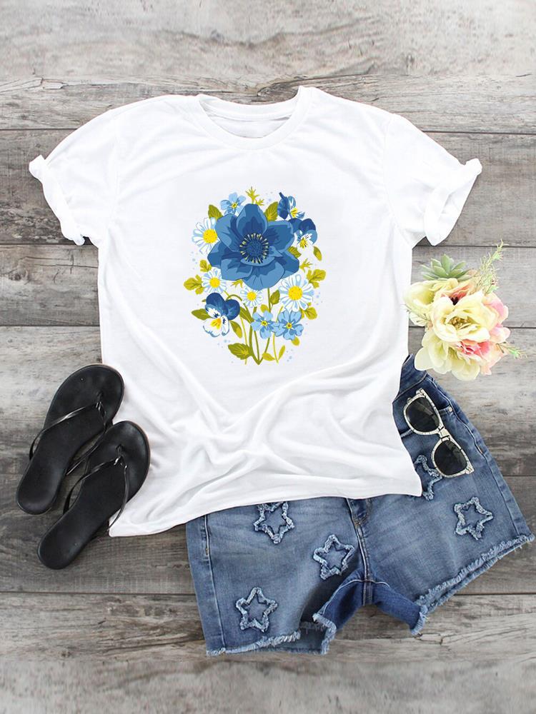 

Womens Oversized TShirt Butterfly Print European Style ShortSleeved Fashion Top for Ladies Modal fabric 4XL