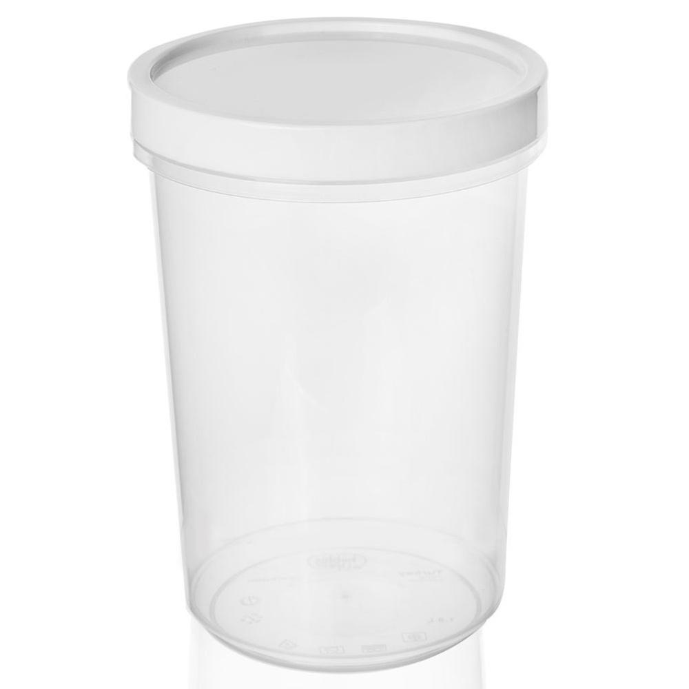 Airtight Plastic Round Soup and Food Storage Container with Lid 1.6 Liters