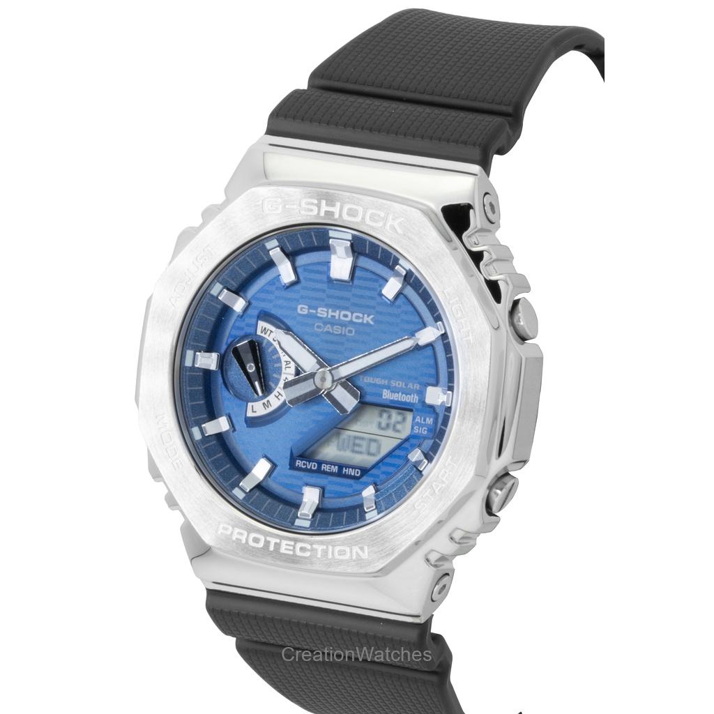 Casio G-Shock G-Steel Bio-Based Resin Strap Smartphone Link Analog Digital Blue Dial Solar GBM-2100A-2B 200M Men's Watch