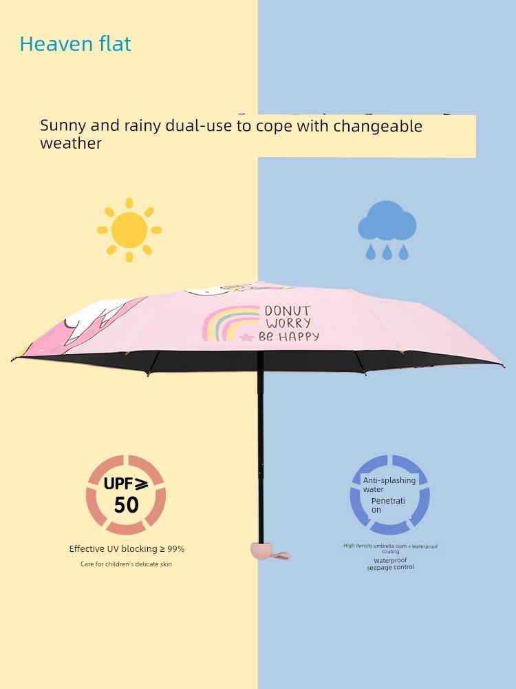 Paradise Umbrella 70% off Sun Protection Parasol Six-Rib Ultra-Light Cute Umbrella for Sun and Rain Dual Use Umbrella for Men and Women Students