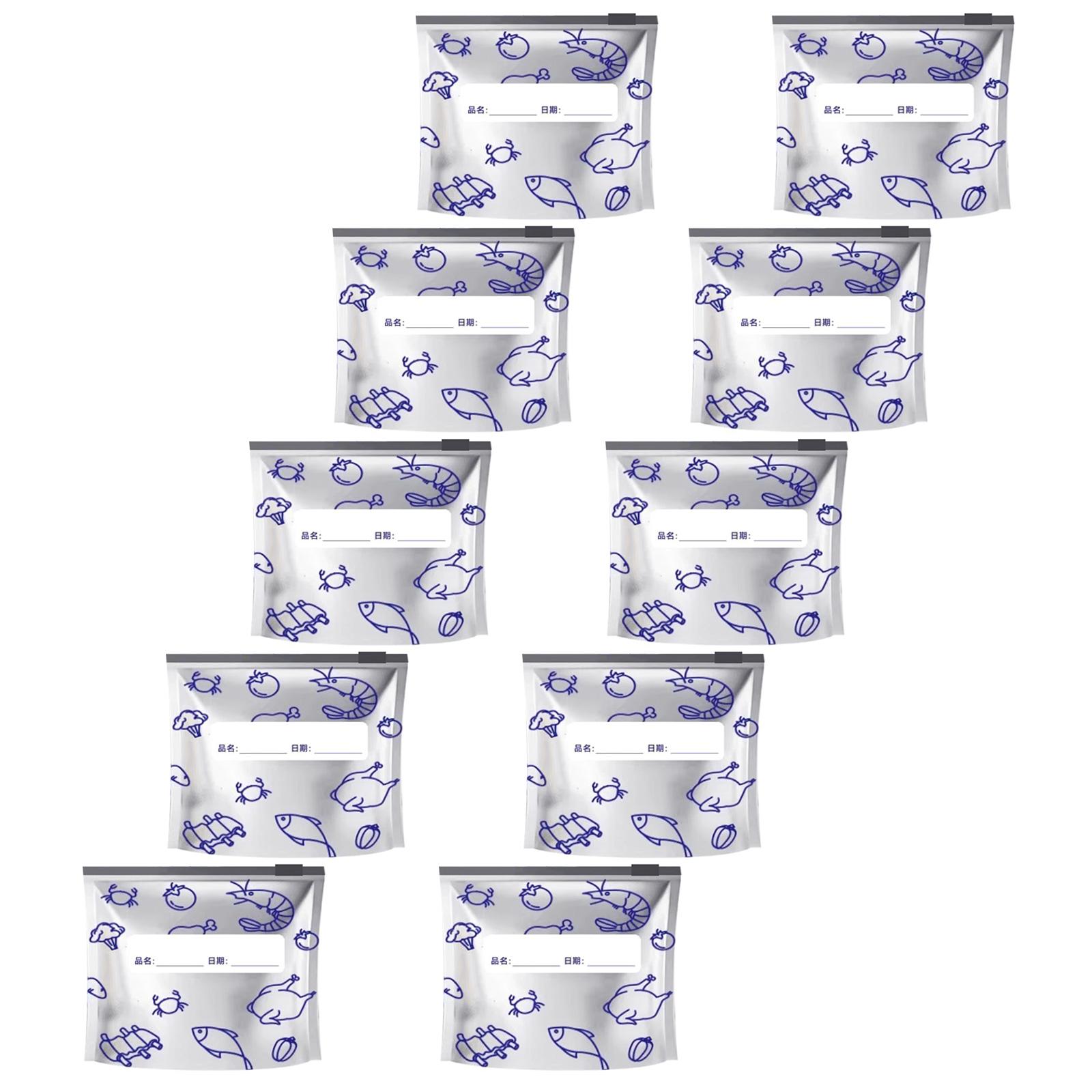 

10 штук Утолщенные герметичные пакеты для закусок с многоразовыми пакетиками из алюминиевой фольги для холодильника, морозильника, приготовления еды, путешествий 1