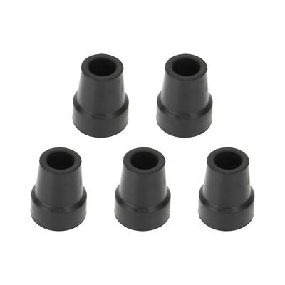 5pcs Crutch Tip Professional Rubber Replacement Walking Stick Cane Tip Accessory Black 0.7 Inch