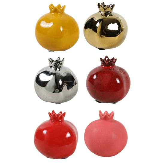 Ceramic Pomegranates Bud Vase Small Fruit Shaped Decorative Vase for Home Decor Farmhouse Rustic Flower Vase for Table Centerpiece Housewarming Gift