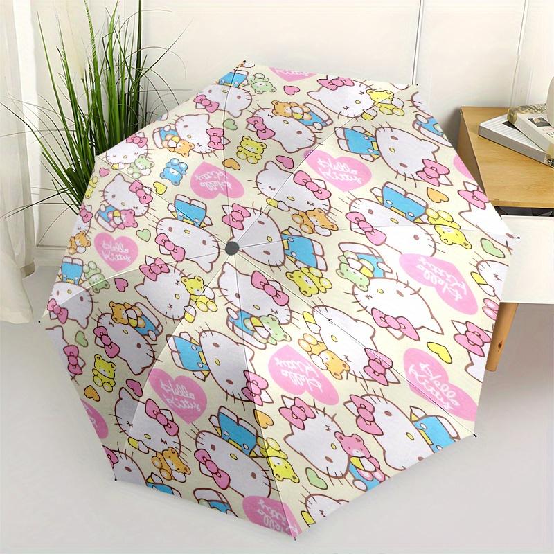 

Hello Kitty,Kawaii Automatic Folding Umbrella-Simple 8-Rib Design, Bright Cartoon Pattern, Durable Iron Frame, Suitable For Travel, Outdoor,
