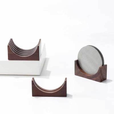 Stojan na espresso Coffee Puck Screen, opakovaně použitelný dřevěný stojan z ořechů pro 51/53/58 mm Espresso Portafilter Puck Screen