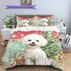Cute Bichon Pattern Bedding Home Decoration Birthday Gift (1 * duvet cover + 2 * pillowcase, without core)