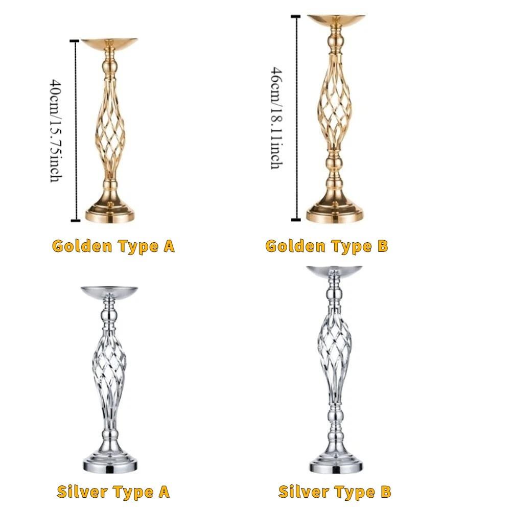 Hollow Design Golden Flower Stand Romantic Iron Art Vase Floral Display Rack  Wedding Props