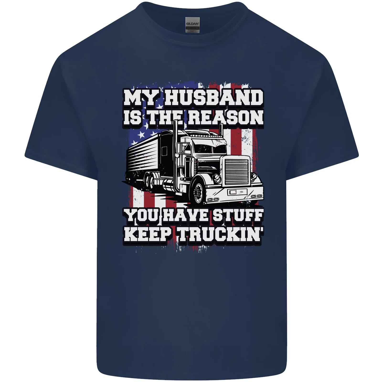 Truck Driver Funny USA Flag Lorry Driver Kids T-Shirt Childrens M