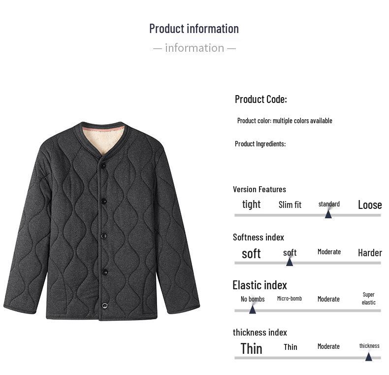 Woodpecker Men's Winter Alpaca Wool Cotton Warm Jacket for Mid-aged & Elderly