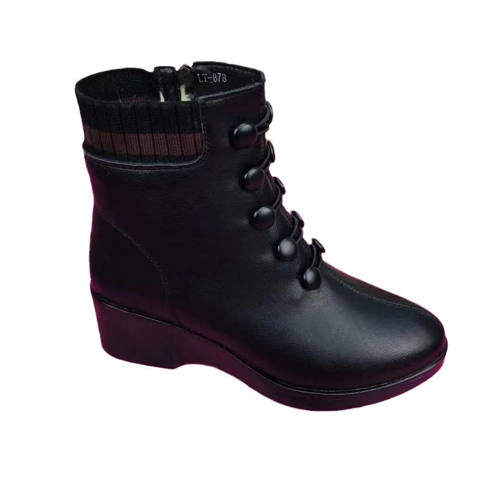 2025 winter new Douyin same slope sole wool winter women's shoes rubber soft sole women's boots 2025