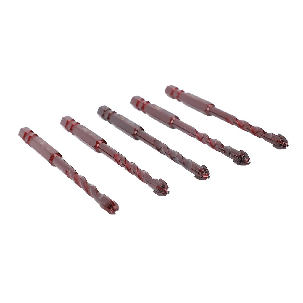 5Pcs Masonry Drill Bits 14in Hex Shank 6mm Concrete Brick Professional High Cobalt Bit Set for