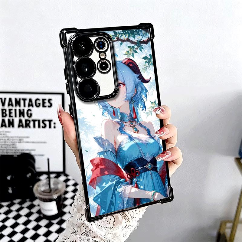 Genshin Impact Ganyu Plating Phone Case For Samsung Galaxy S24 S25 FE S26 Edge S23 Ultra S22 S21 Plus S20 Anti-Fall Airabag Cove