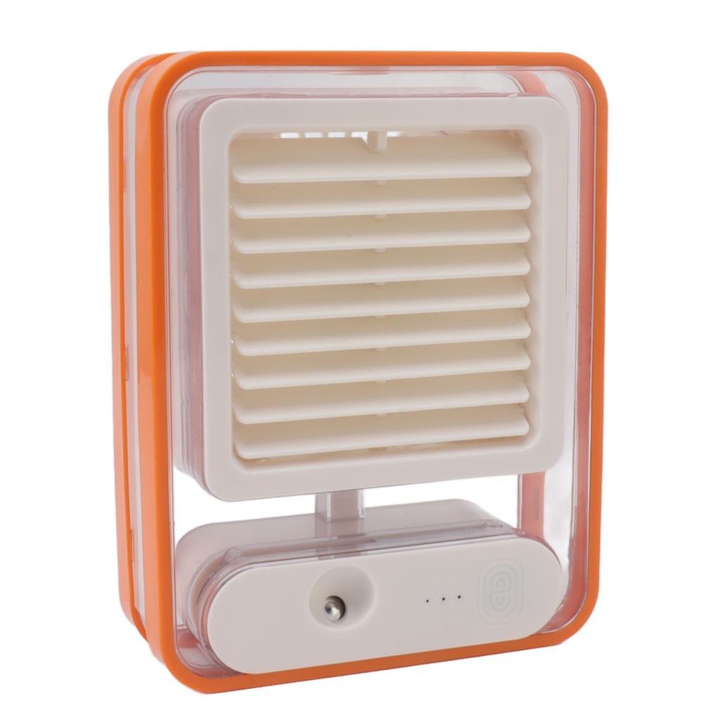 Table Air Cooler Usb Charging Orange Portable Mini Desktop Humidifier Fan Low Noise with Colored Night Light