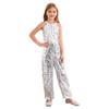 Barn paljetter Jazz Ballett Danseforestilling Kostyme Ball Party Playsuit Bukser med brede ben Fancy dress-up Bodysuit