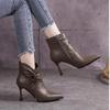Fashion 2024 Hot Sale Ladies Shoes Side Zipper Women's Boots Fashion Pointed Toe Office and Career High Quality Solid Ankle Bootszapatos