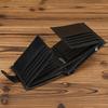 Genuine Leather Wallet, Snap-On Four-Fold Short Wallet, Men'S Short Wallet, Multi-Card Compartment, Multifunctional Two-Fold Wallet