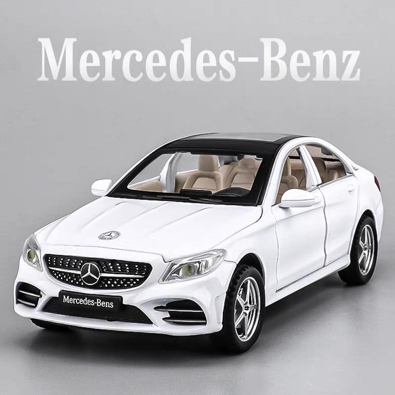 Mercedes Benz C260L Simulation Diecast & Toy Vehicles Sounds & Light Pull Back Car 1:32 Alloy Model Gifts For Children